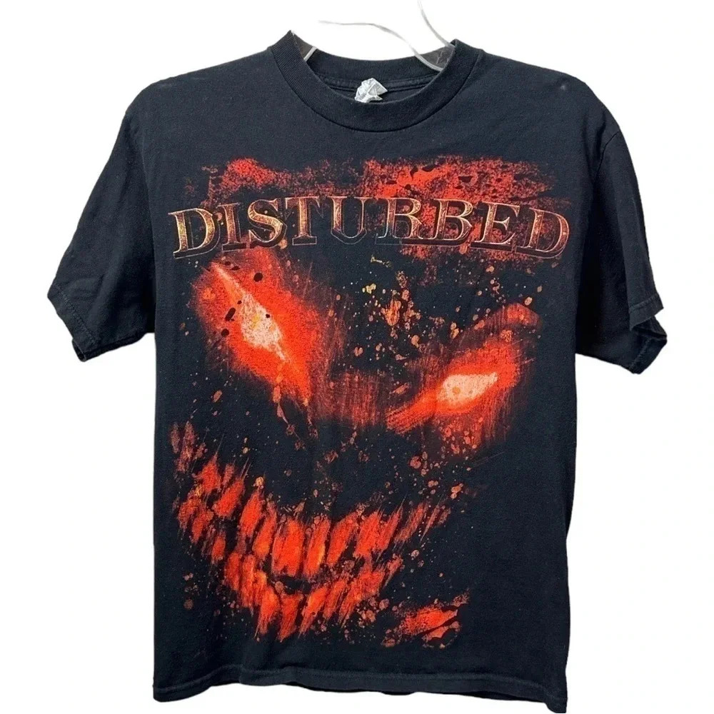 Vintage Disturbed Band Tee Face In Fire